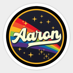 Aaron // Rainbow In Space Vintage Style Sticker